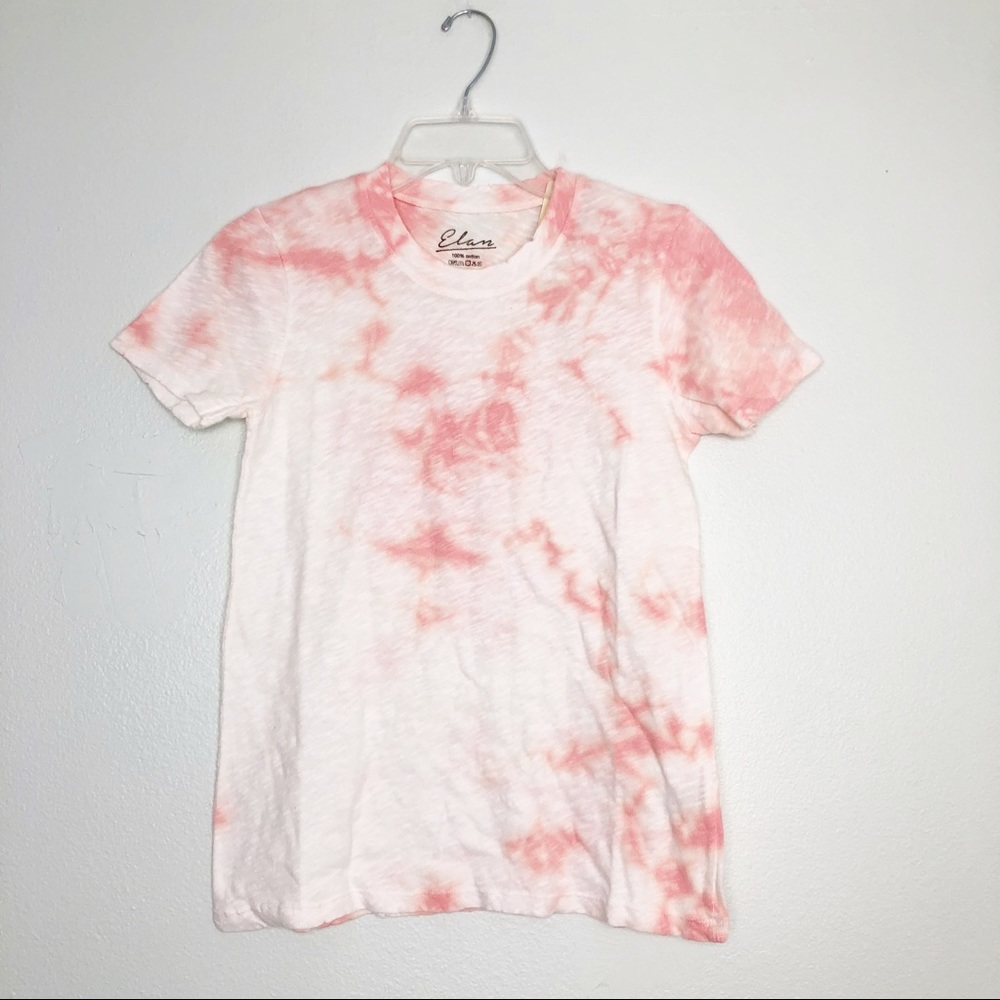 Elan Tie Dye Baby Tee Distressed Short Sleeve Raw Hem T-shirt XS Booomingdales - Picture 3 of 9